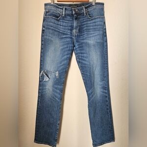 Lucky‎ Brand 121 Slim Jeans Mens 34x32 Medium Wash Distressed Straight Leg Denim